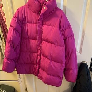 Nasty Gal Fuchsia Puffer Jacket